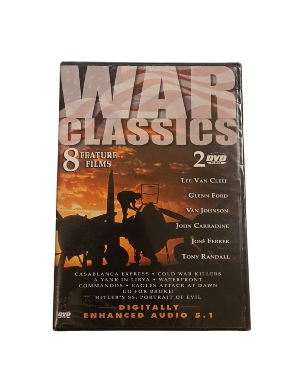 War Classics 8 Feature Films 2 DVD Set NOS Lee Van Cleef Glenn Ford Tony Randall